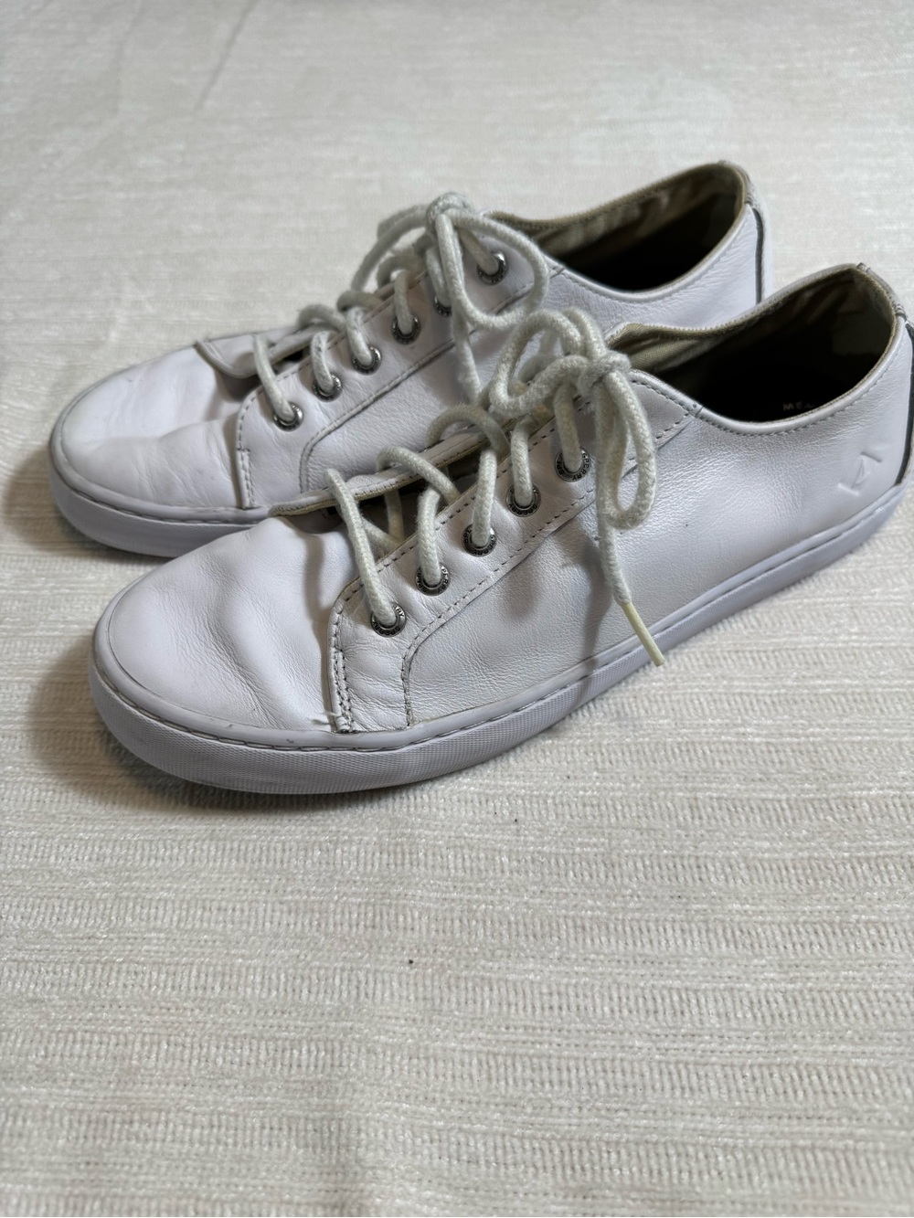 Sperry Top-Sider Classic White Leather Lace-Up Sneakers